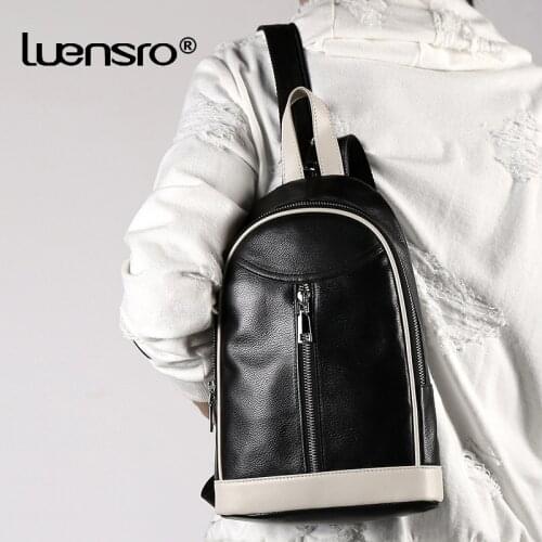 Dual Use Men Chest Bag Genuine Leather Men Messenger Bags Multifunction Male Bags 2021 New Designer Corssbody Bag For Men