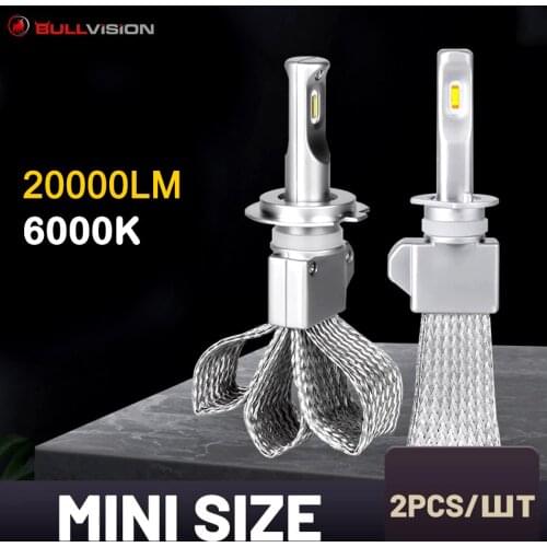 H4 H7 9006 LED Headlights Fanless Mini Size HB4 HB3 9005 H8 H9 H11 Led Light Bulbs for cars motorcycle auto fog lights 6000K