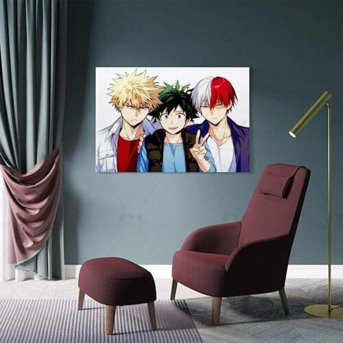 Anime My Hero Academia Todoroki Deku Bakugo Poster Poster Decorative Painting Canvas Wall Art Living Room Posters Bedroom