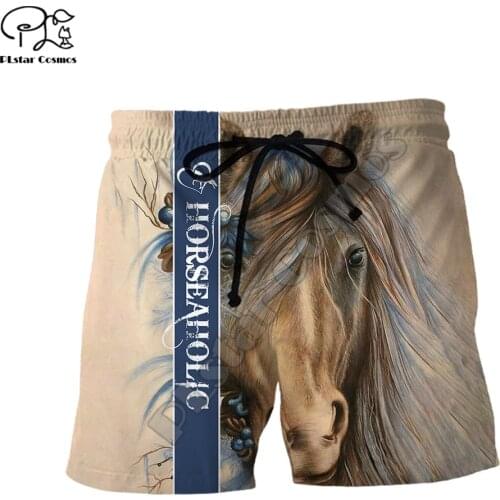 PLstar Cosmos Beautiful Colorful Horse 3D Printed Fashion For Men And Women Summer Casual Colorful Shorts Beach Short Pants D40