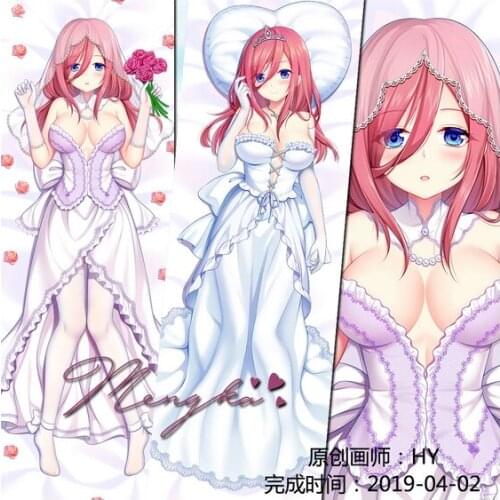 The Quintessential Quintuplets Nakano Miku Anime Dakimakura Hugging Body Pillow Case Otaku Pillow Long Cushion Cover Cosplay
