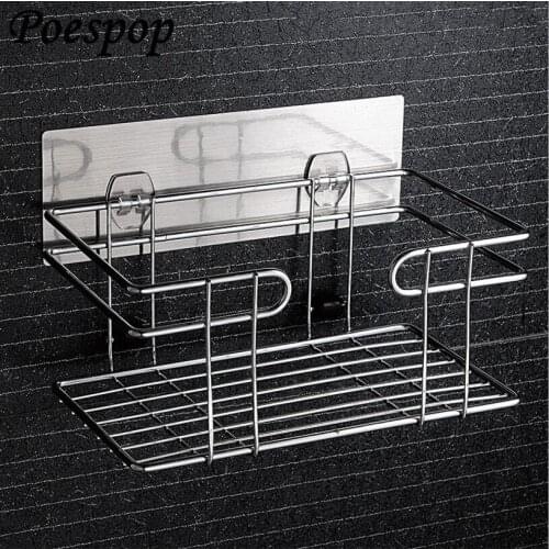POSEPOP Stainless Steel Bathroom Shelf Shower Caddy with Strong Suction Rustproof Triangular Basket Bathroom Organizer Storage