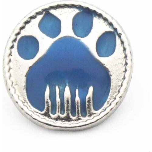 Hot selling 20/lot dogs paw Snap Buttons 18mm/20mm Snap Jewelry fit Snap Bracelet Bangle Necklaces