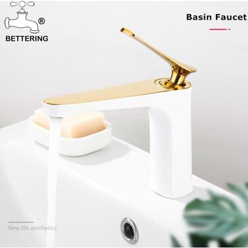Bettering Luxury Basin Faucet Black Bathroom Mixer Tap Wash Basin Taps Hot and Cold Sink Faucet Bathroom Faucet Shell Mixer Taps