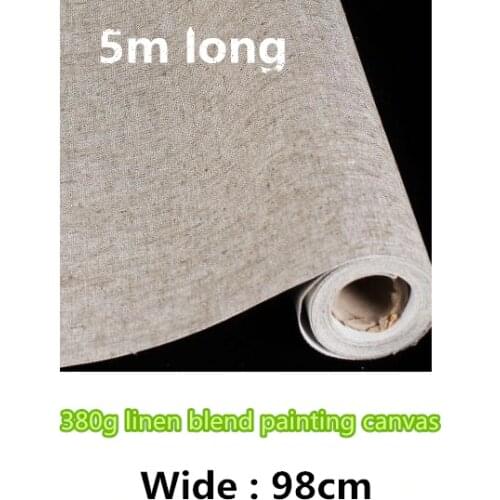 Fine artist canvas smooth texture primed linen blend coated painting canvas roll,98cm wide