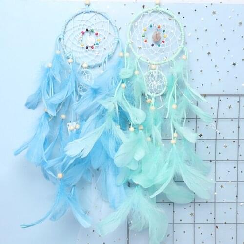 1pc Feather Girl Catching Dream Net Openwork Dream Catching Lace Dreamcatcher Bead Handmade Valentines Day Gift