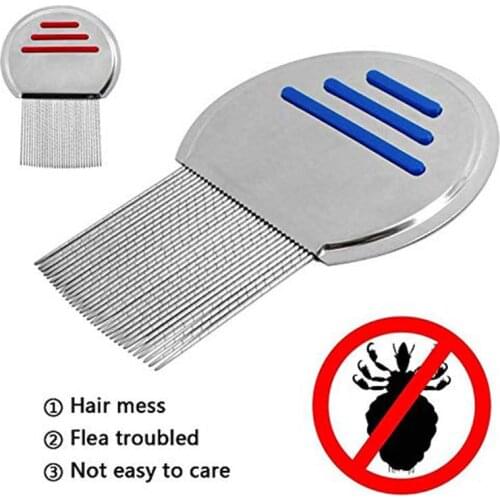 1pc Stainless Steel child Hair brush remove lice comb Head Lice high density teeth nit free comb Hair louse Terminator
