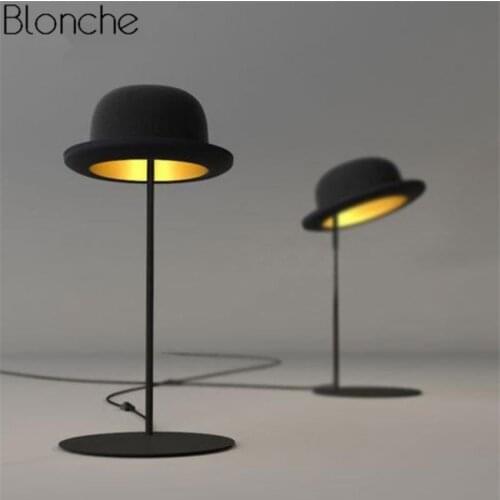 Modern Creative Hat Table Lamp Led Desk Light Nordic Fixtures Living Room Study Bedroom Bedside Reading Lighting Luminaire Decor