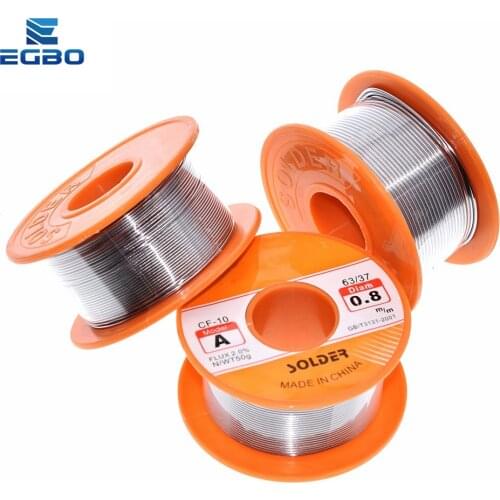 EGBO 0.6/0.8/1/1.2/1.5MM 63/37 FLUX 2.0% 45FT Tin Lead Tin Wire Melt Rosin Core Solder Soldering Wire Roll For diy