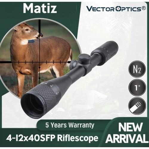 Vector Optics Matiz 4-12x40 Rifle Scope 25.4mm 1 Inch Varmint Hunting Riflescope BDC Handover Reticle Fits .223 7.62mm & Airgun