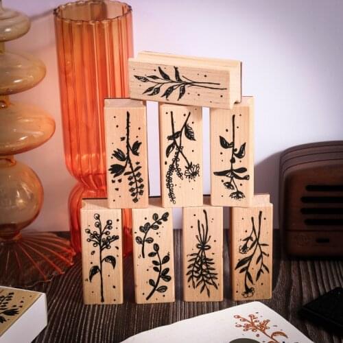 Vintage Bouquet Grass Plants Stamp DIY Wooden Rubber Stamps For Scrapbooking Stationery Scrapbooking Standard Stamp