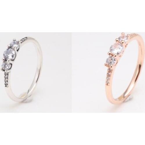 925 Sterling Silver Pandora Ring Rose Fairytale SParkling With Crystal Ring For Women Wedding Engagement Fashion Jewelry