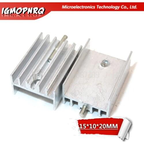 10pcs Aluminum Heatsink Radiator 15*10*20mm Transistor TO-220 With Needle hjxrhgal For Transistors TO220 white