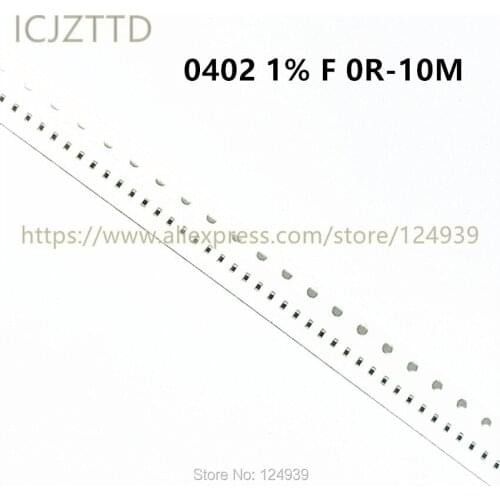 100pcs 1/10W RF0402 1% SMD Res 1.0*0.5 300R 330R 360R 390R 430R 470R 510R 560R 620R 680R 750R 820R 910R 1K 1K0 1.1K 1K1 1.2K 1K2