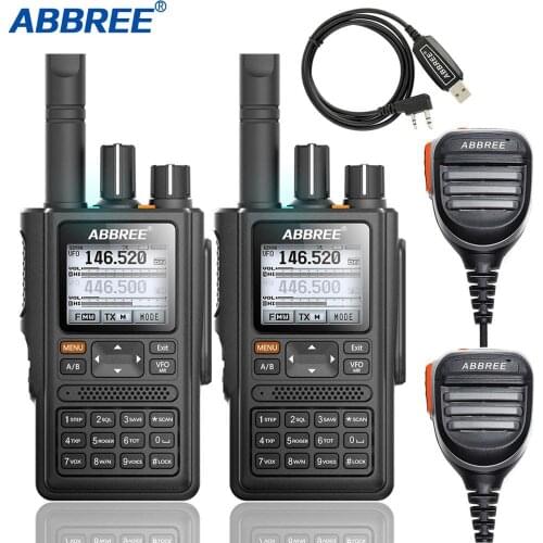 2pcs ABBREE AR-F8 GPS Walkie Talkie high power 136-520MHz Frequency CTCSS DNS Detection huge led display 10km long range