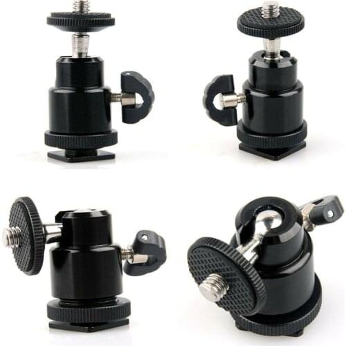 4pcs Mini 1/4" Tripod Mount Holder Ball Screw To Flash Camera Hot Shoe Adapter