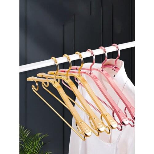 5/10pcs Metal Clothing Hanger Aluminum Alloy Non-Slip Seamless Clothing Store Display Rack Home Space Saver Storage Closet Racks