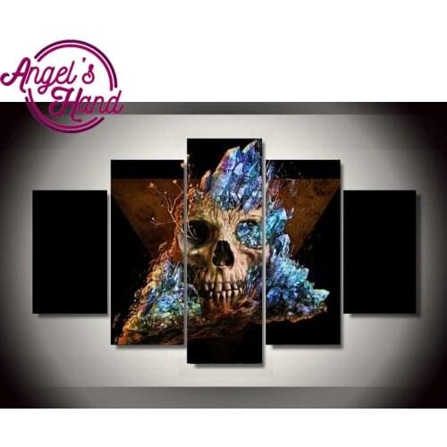 5d DIY spuare round Diamond Embroidery Glacier skull 5d Diamond Painting cross stitch Hobbies And Crafts Home Decoration 5pcs
