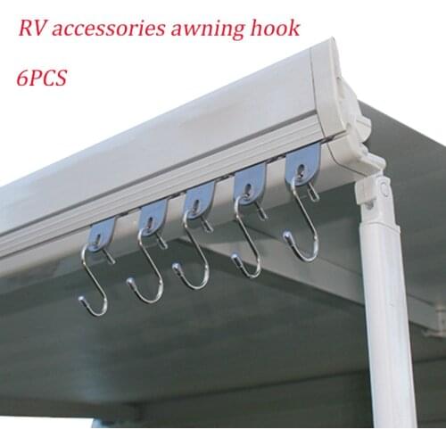6pcs Camper Clothes Hook Awning Clothes Shoes Hat Hooks RV Accessories Awning Outdoor Hook For Outdoor Camping survival
