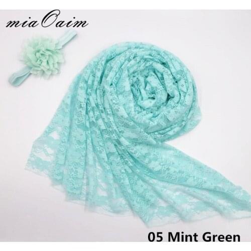6Pcs in A Lot Soft Lace Wraps with Headband Newborn Baby Photography Prop Receiving Wrap Blanket Infant Accessoires Women Shawl