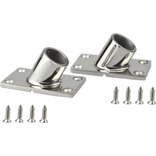 60-degree Square Base Rail Fitting 316 Stainless Steel Marine Accessory For Boat Yacht