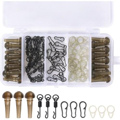 80Pcs Carp Fishing Tackle Kit,Carp Fishing Equipment Fishing Gear Carp Fishing Hooks for Carp Bait Rigs
