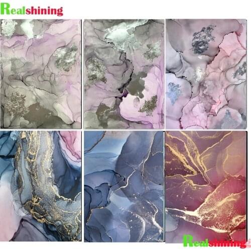 Abstract Pink gray line Full Drills Diamant painting Watercolor Modern Ocean diamond embroidery 3 piece cross stitch N2073