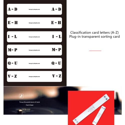 6pcs/set Label Acrylic Music CD Turntable Index Classification Card Record Divider Practical Alphabet Tab A-Z Transparent Tag
