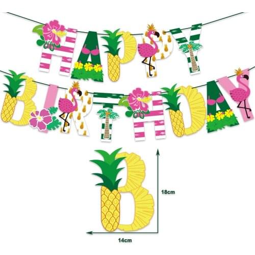 Pineapple Flamingo Banner Hawaii Party Decor Birthday Party Decor Tropical Aloha Summer Beach Party Decor Flamingo Parti Balloon