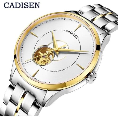 CADISEN sapphire glass dial mens watch automatic machinery top luxury brand mis5 82S0 waterproof watch Relogio Masculino+box