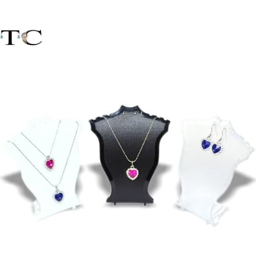 Black, White Clear Plastic Necklace Display Stand Pendant Display Holder Jewelry Display Stand Earring Display Stent