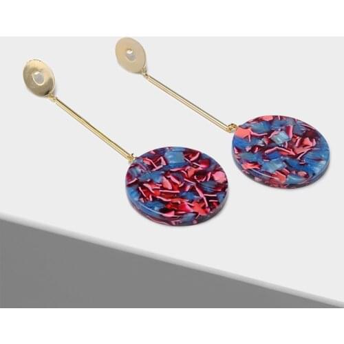 Amorita boutique Round design exaggerated long drop earrings