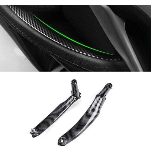 For BMW X5 X6 E70 E71 2008 2009 2010 2011 2012 2013 Carbon Texture Interior Door Handle Panel Door-Pull Replacement Cover