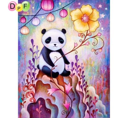 DPF DIY Gift Diamond Embroidery crafts Cartoon Panda Flowers 5D full Round Diamond Painting Magic Cube Cross Stitch Mosaic Decor