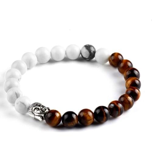 European Fashion Lava Nature Stone Bracelet Charms Buddha Bracelet Beads 2 Colors Women Wristband Friendship Male Bracelet