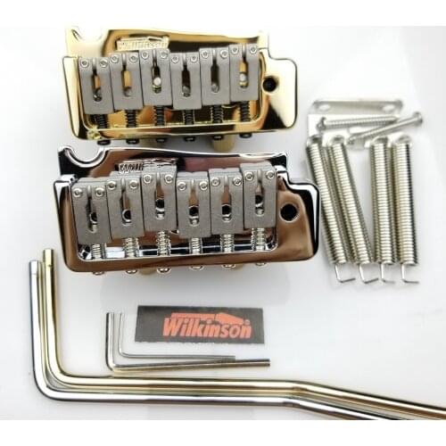 Guitar Parts WILKINSON WVP Electric guitar Tremolo System Bridge 2 Point Steel Saddle Tremolo System Chrome Silver Golden