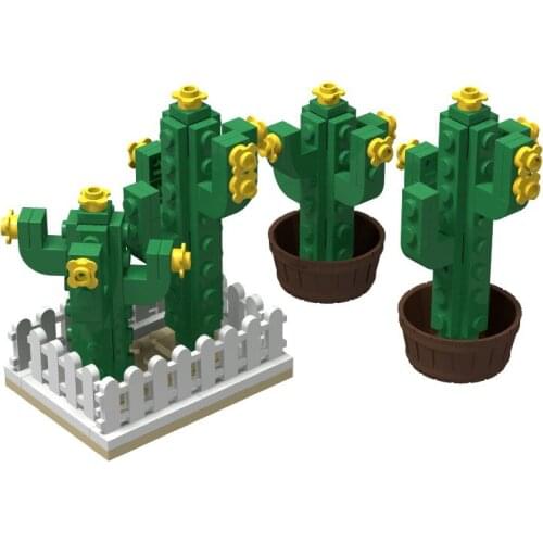 MOC City Street View Building Blocks Toys Plant Cactus Accessories Kids Scene Toy Botany DIY Comoatible Assemble Block Gift