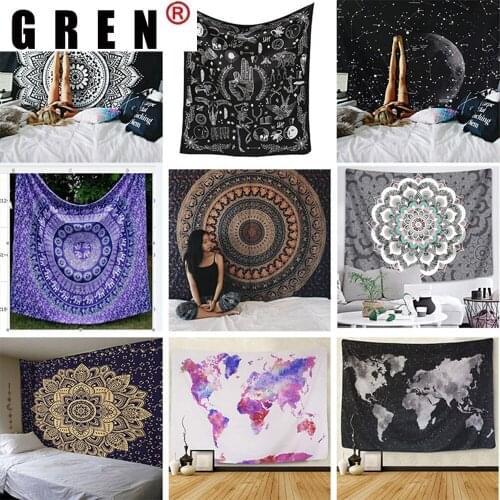GREN Indian Mandala Tapestry Wall Hanging Bohemian Sandy Beach Throw Towel Rug Sleeping Pad Blanket Camping Tent Wall Home Decor
