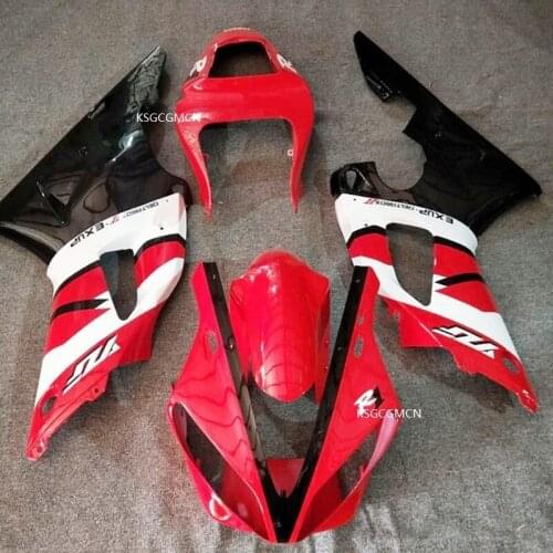 Injection ABS Fairings For Yamaha YZF1000 YZF R1 00 01 2000 2001 Plastic Red & white Motorcycle Full Fairing Kit