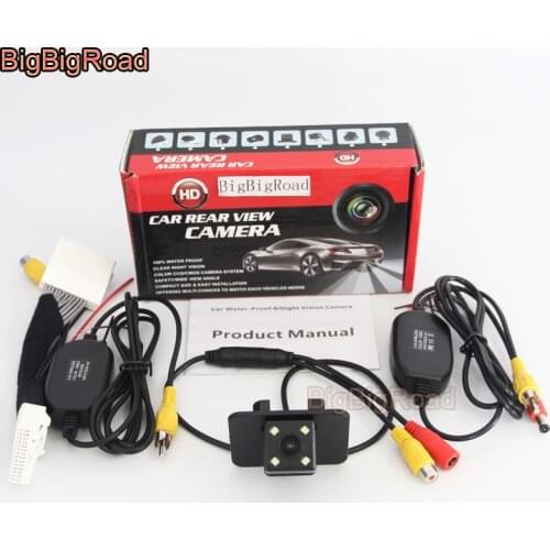 BigBigRoad Car Reverse Camera For Mazda 2 Sedan Mazda2 Demio DJ 2015-2020 / 28 Pins Adapter For OEM Monitor Compatible