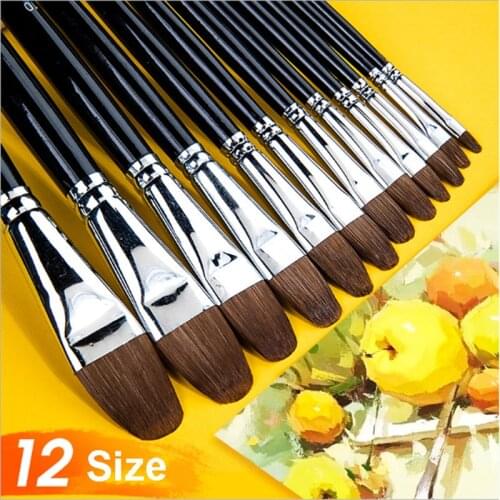 Wolf Hair Brush Watercolor Acrylic Paint Brush Wood Handle Art Supplies Set For Drawing Painting Brush Pen Artist Oil Brush