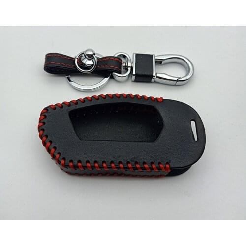 Russia Version 2 Way LCD Remote Alarm DXL4950 leather key Case for Pandora DX-90BT DX-91Lora Two Way Car Remote Cover