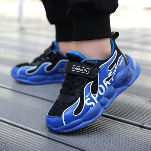 Fashion Boys Running Sneakers Kids Sport Shoes Girls Children Tenis Casual Shoes Outdoor Non-Slip Sneakers Breathable Hook&Loop