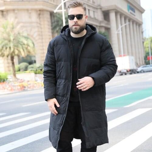 2018 Fashion trend Mens Large size XL-10XL Loose Long Hooded Cotton Winter knee Warm jacket Suitable for 175kg Mens clothing