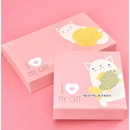 Cute cartoon Pink Brown Cake Packing box, Candy Macaroon boxes Cookie Food Packing Box 100pcs/lot