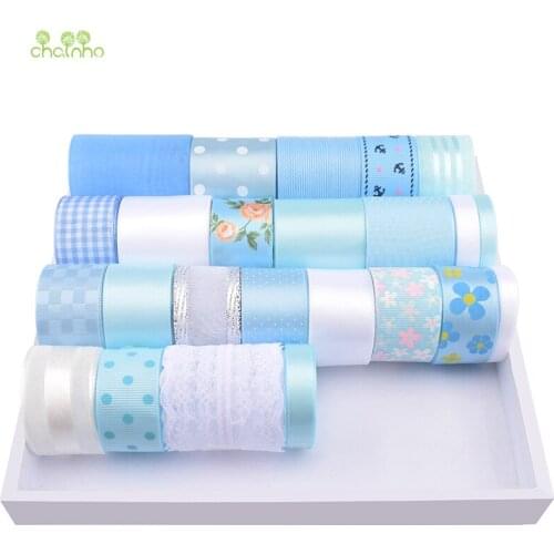 High quality,Mix 24 Designs Blue Ribbon Set For DIY Handmade Gift&Craft Packing,Hair Ornament Accessory,Package 24Yard,HB104