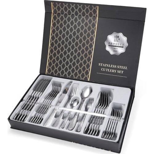 Rose Gold 30-piece Stainless Steel Cutlery Set Knife Spoon and Fork Set Zero Waste Tableware Cutlery Kitchen Decoration Gift Box