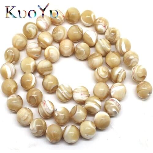 Natural Trochus Shell Stone Round Loose Beads 15" 4/6/8/10 mm For Women Jewelry Making DIY Bracelet Necklace Wholesale