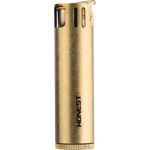 New Double Outlet Fire Grinding Wheel Flint Lighter Retro Pure Brass Free Fire Kerosene Pipe Lighter Detachable Air Transport