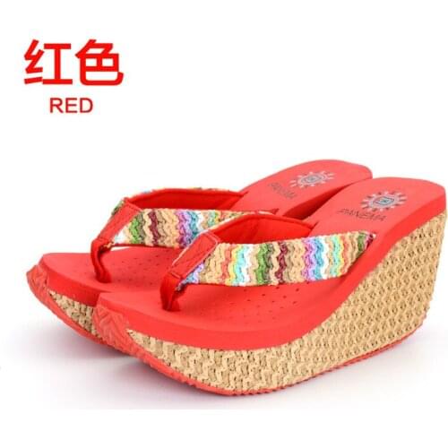 New Fashion Female Slippers Woman Flip Flops Summer Hot Sale Fashion Wedge Heels Pantshoes Female Footwear for Girls Size 35-39